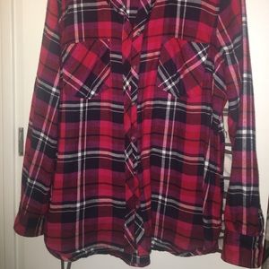 Merona Plaid (Red, Pink, White & Blue) Flannel